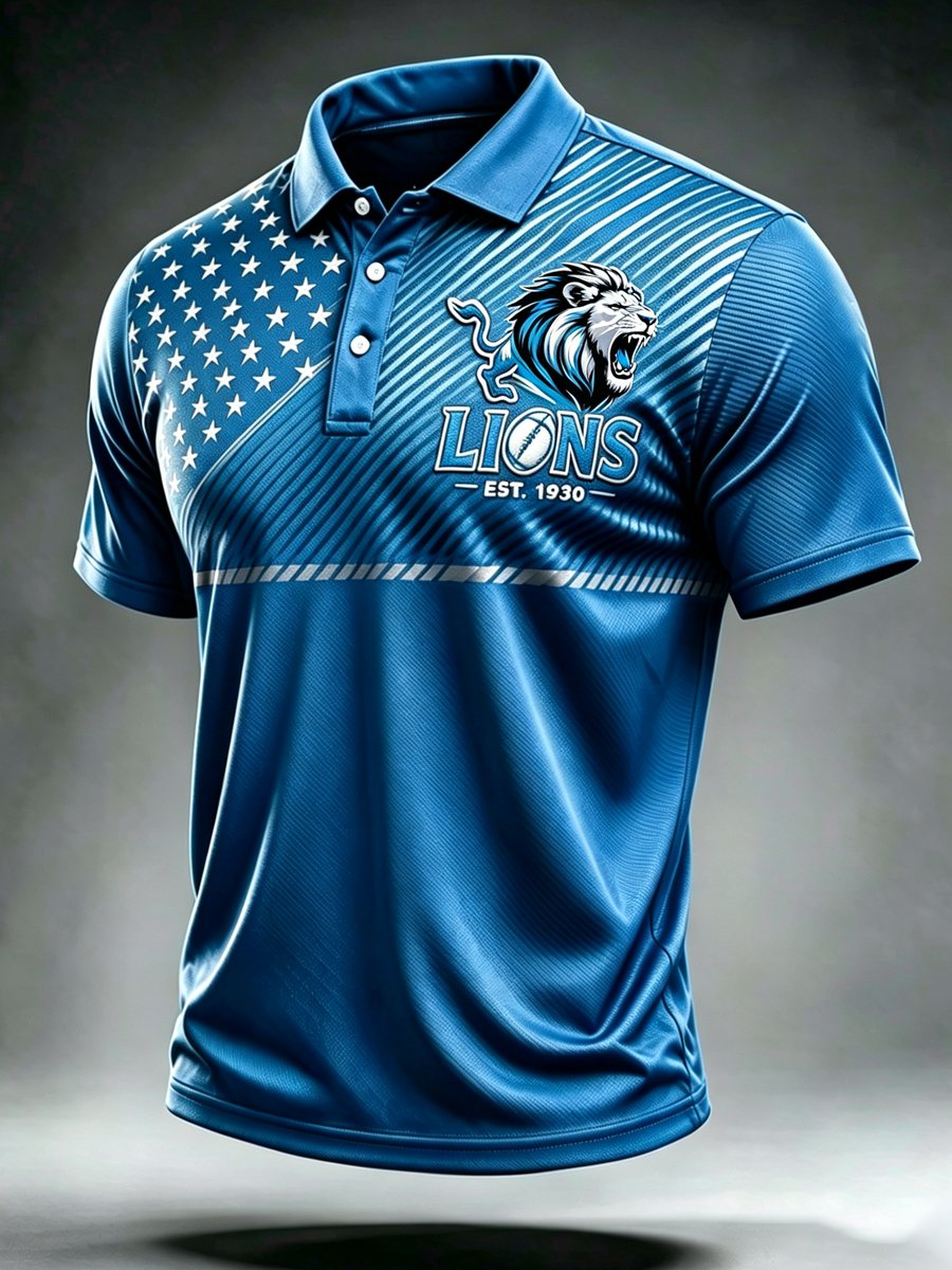 Men'S Football Fan Printed Polo Shirt