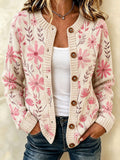 Women's Casual Floral Knitted Cardigan Top
