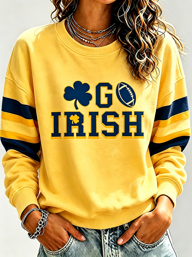 Women'S Retro Rugby Round Neck Sports Shirt