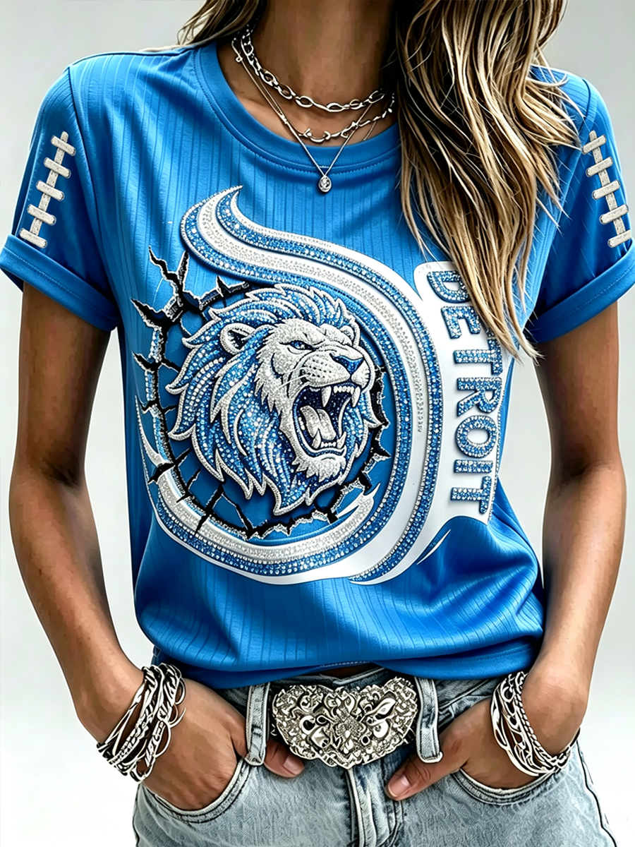 Women'S Fan Printed Round Neck T-Shirt
