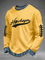 Men'S Football Printed Waffle Sweatshirt