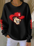 Women'S Football Print Casual Sweatshirt