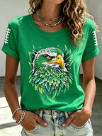 Women'S Retro Football Print T-Shirt