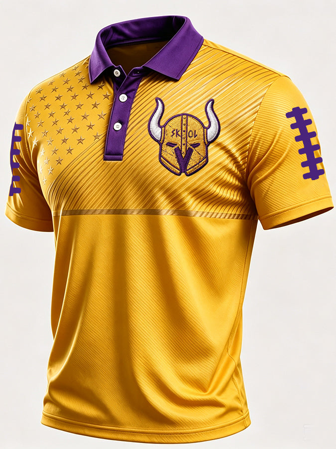 Men'S Football Printed Polo Shirt