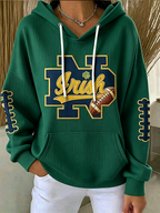 Women'S Rugby Printed Hooded Sweatshirt