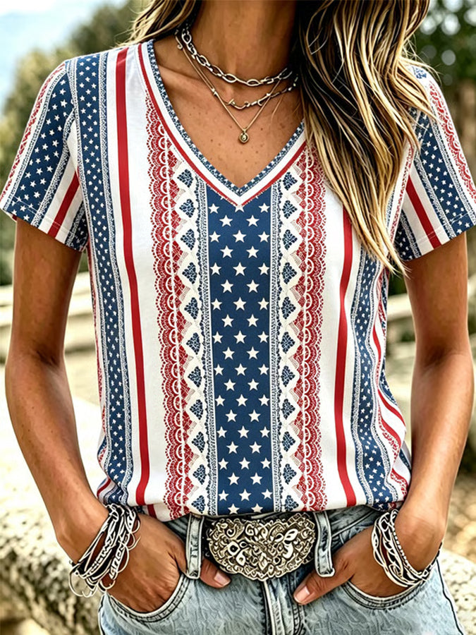 Women's Independence Day 250th Anniversary Printed T-shirt