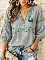 Women's Football Printed Casual Top