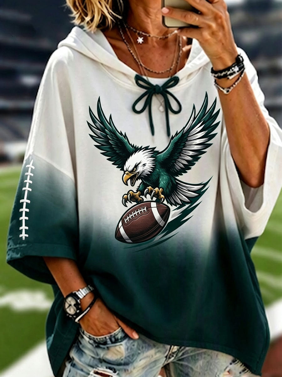 Women's Football Printed Casual Hoodie
