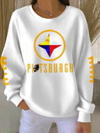 Women'S Football Print Casual Sweatshirt