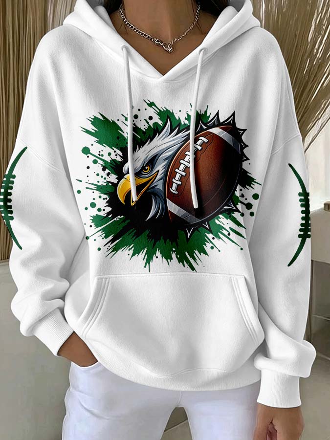 Women'S Retro Rugby Hoodie