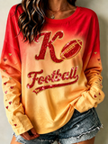 Women'S Football Printed Long Sleeved Shirt