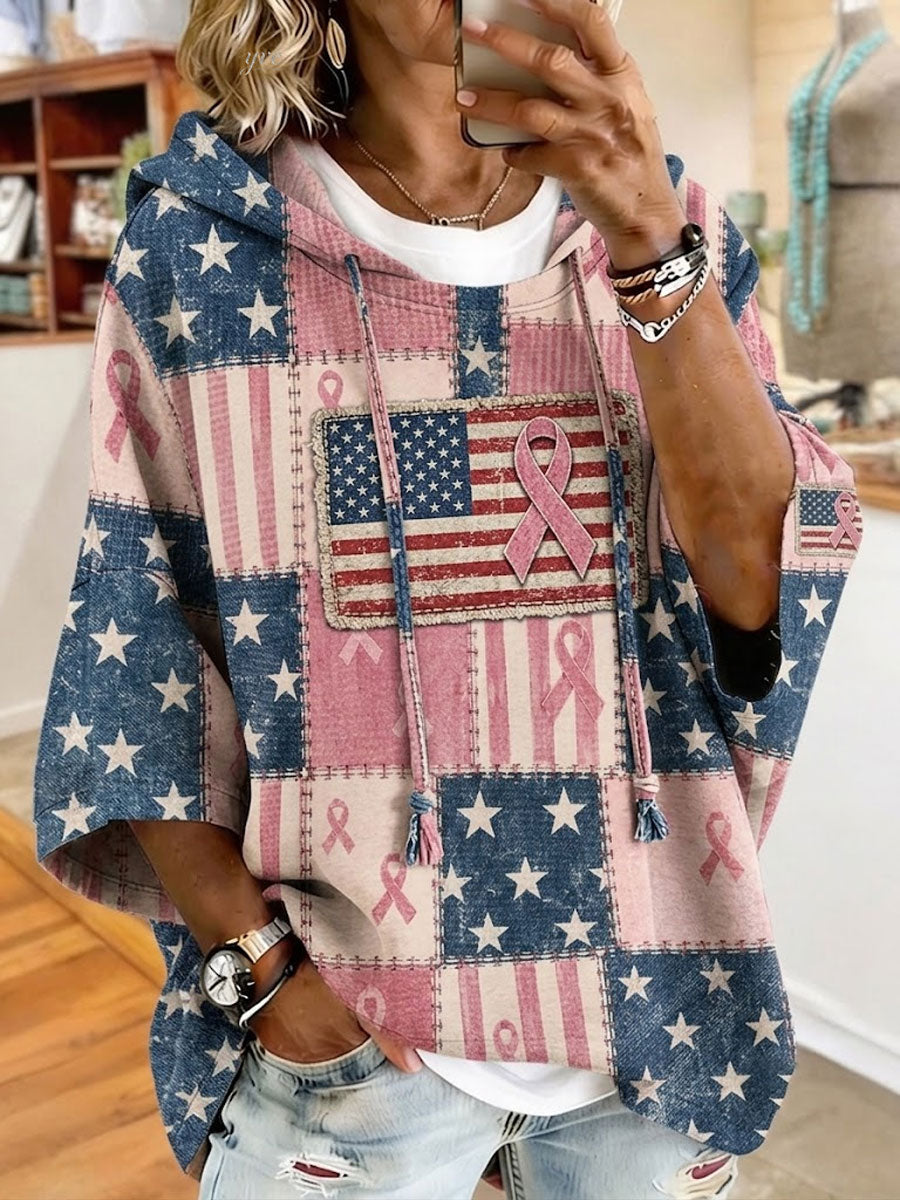 Women'S Breast Cancer Awareness Month With Graphic Hooded Style Casual Guards
