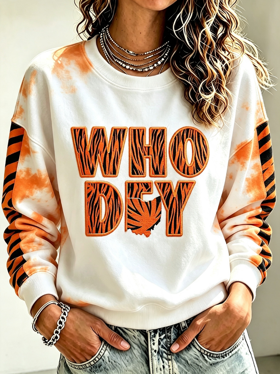 Women's Football Printed Casual Sweatshirt