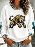Women'S Retro Football Print Round Neck Sports Shirt