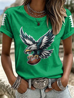 Women'S Retro Football Printed T-Shirt