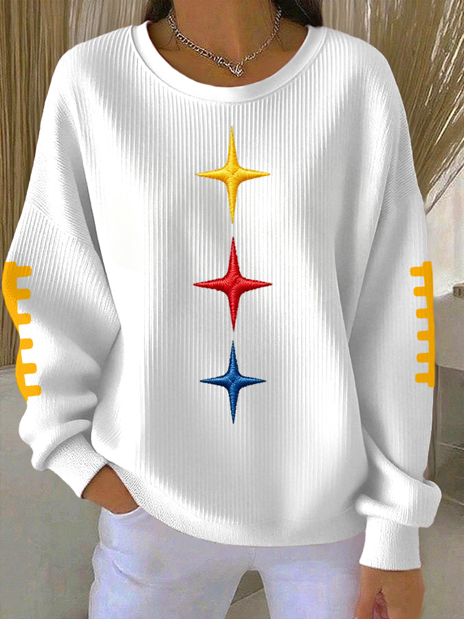 Women'S Football Print Casual Sweatshirt