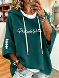 Women'S Vintage Football Print Hoodie