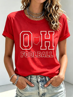 Women'S Rugby Printed Round Neck T-Shirt