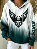 Women'S Football Fans Print Hooded Sweatshirt