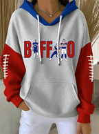 Women'S Football Casual Printed Hoodie
