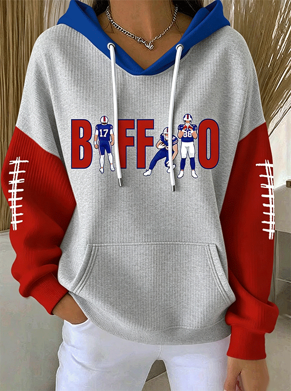 Women'S Football Casual Printed Hoodie