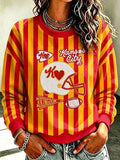 Women's Football Printed Casual Sweatshirt