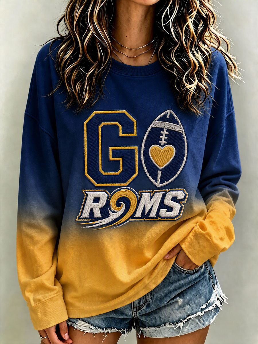 Women's Football Printed Casual Sweatshirt