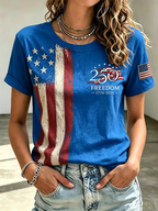 Women'S  America Flag Printed Casual T-Shirt