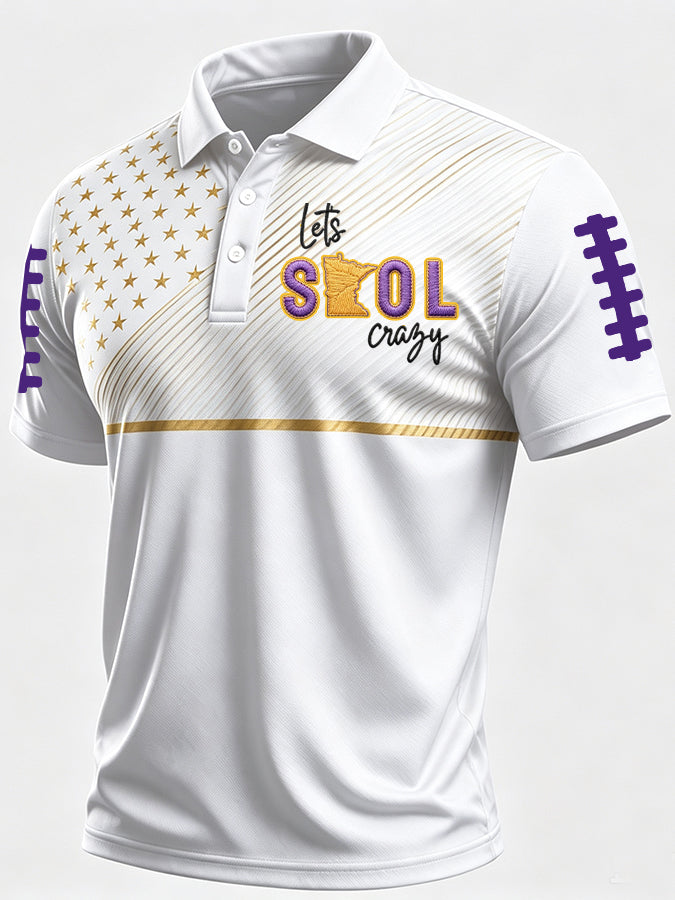 Men'S Football Printed Polo Shirt