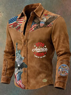 Men's Vintage American 250th Anniversary Distressed Western Shirt
