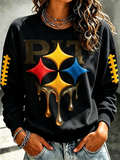 Ladies' Retro Rugby Bank Round Neck Sweatshirt