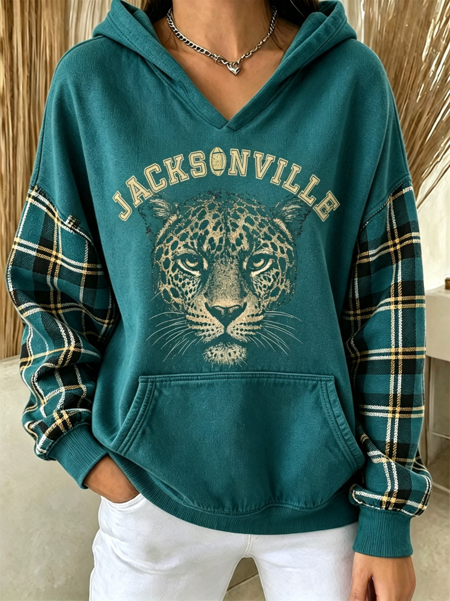 Women's Football Printed Vintage Hoodie