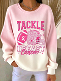 Women'S Rugby Inspirational Slogan Round Neck Knitted Sweatshirt