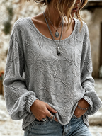 Women'S Plant Flower Printed Cotton And Linen Shirt