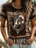 Women's Retro Western Faith Print T-shirt