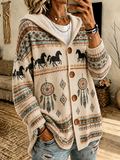 Women'S Vintage Western Style Long Sleeved Cardigan