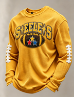 Men'S Football Printed Waffle T-Shirt