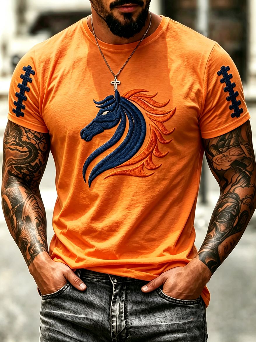 Men'S Football Fan  Print Casual T-Shirt