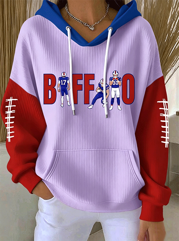 Women'S Football Casual Printed Hoodie