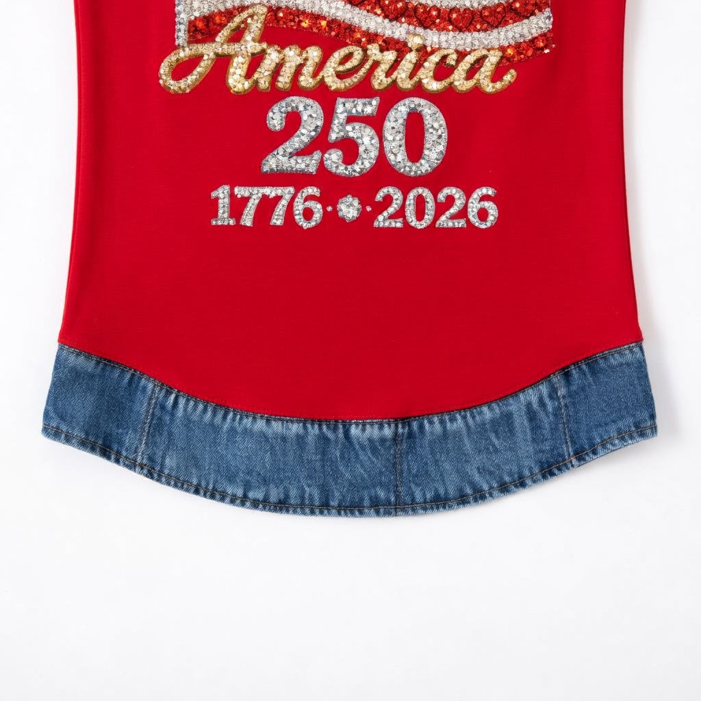 Women's America Flag Print Sleeveless Top
