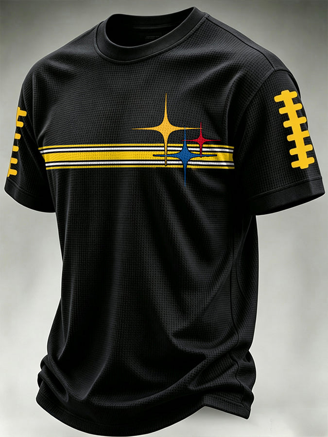 Men'S Football Print Waffle T-Shirt