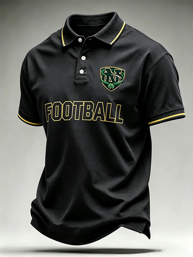 Men'S Retro Rugby Collar Polo Shirt