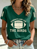 Women'S Retro Rugby Eagle Printed Casual T-Shirt