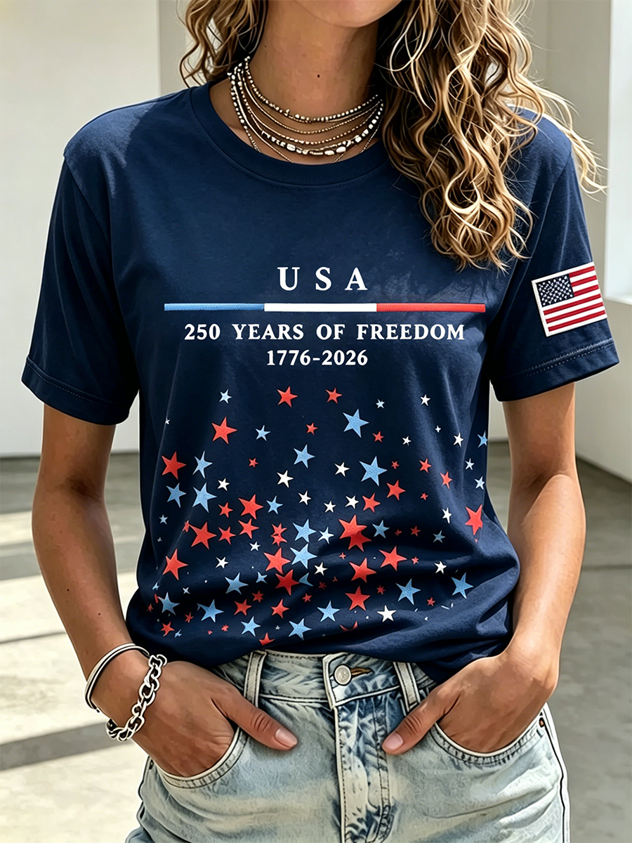 250Th Anniversary Embroidered Printed Round Neck Top In The United States