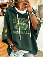 Women'S Vintage Football Print Hoodie