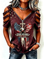 Ladies' American 250Th Anniversary Western Style Off Shoulder Top