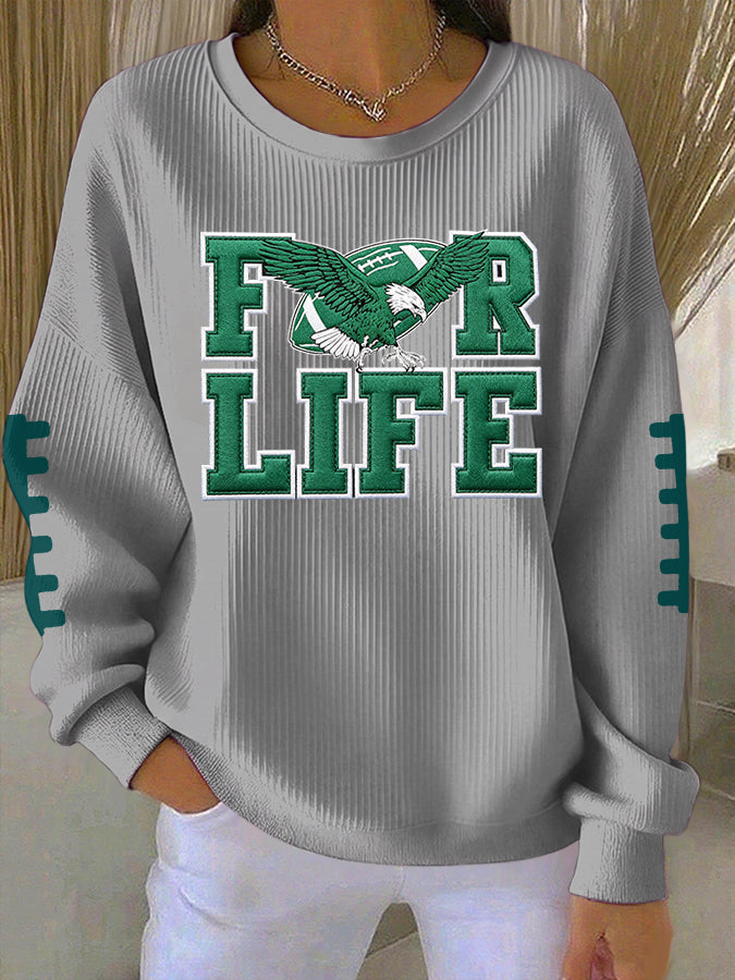 Women'S Football Print Casual Sweatshirt