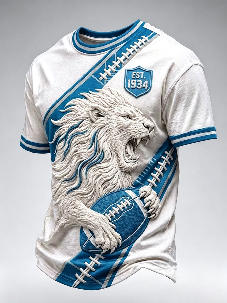 Men's Football Fan Printed Casual T-Shirt