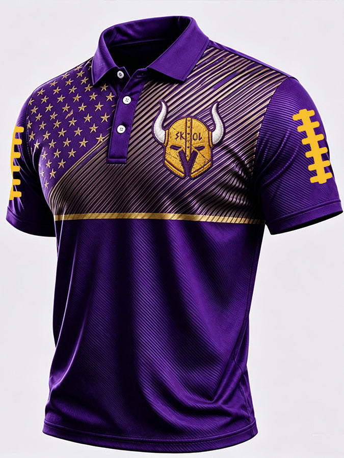 Men'S Football Printed Polo Shirt