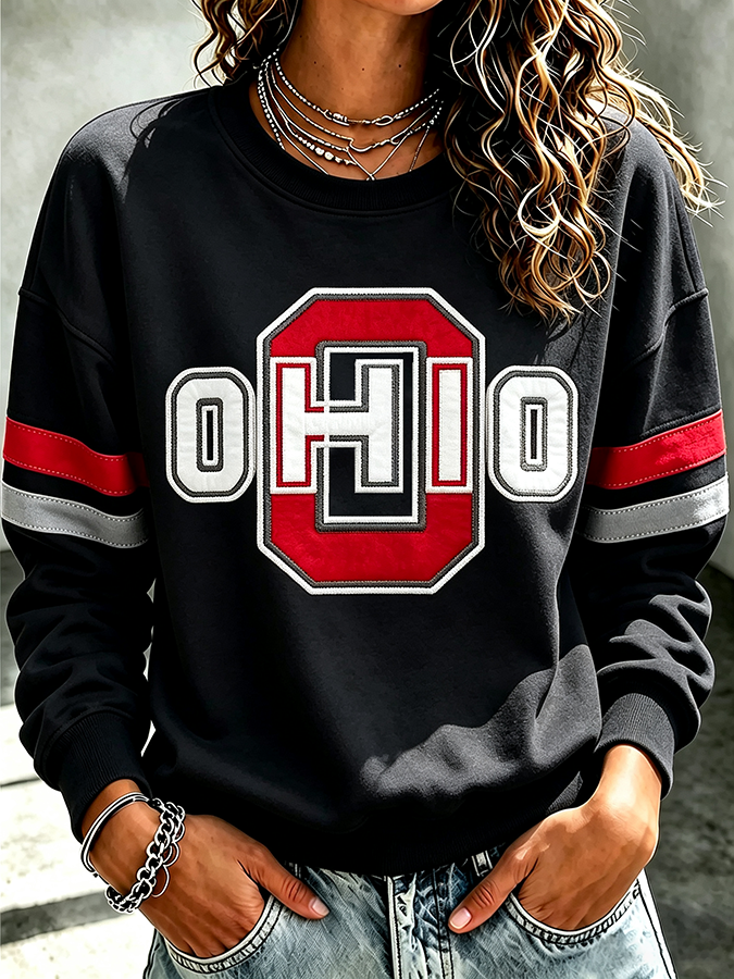 Ladies' Rugby Printed Round Neck T-Shirt
